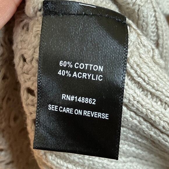 Torrid Womens Sweater Cream V Neck Pullover Open Knit Cotton Blend 1 - Picture 7 of 12